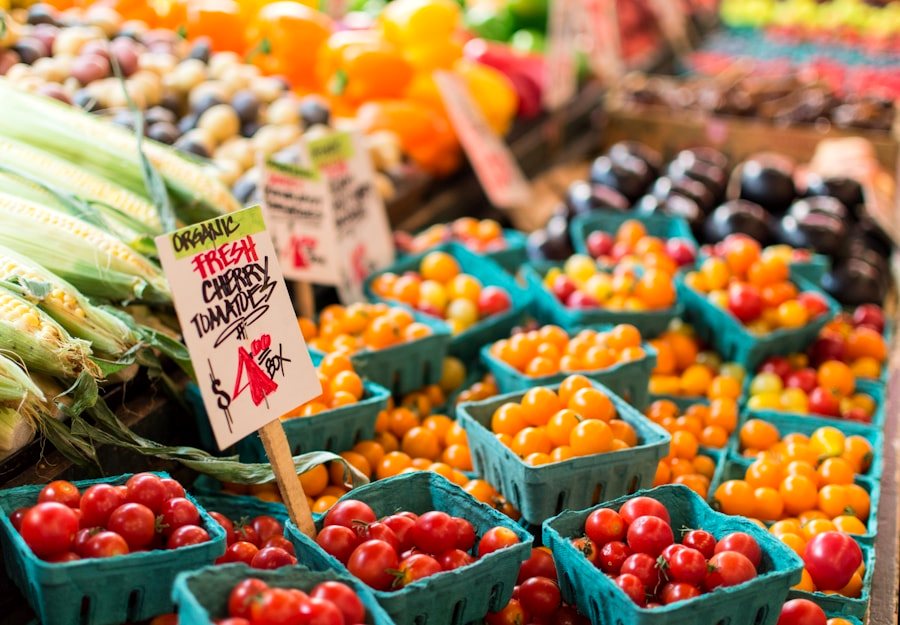 Fresh local produce at a farmers market